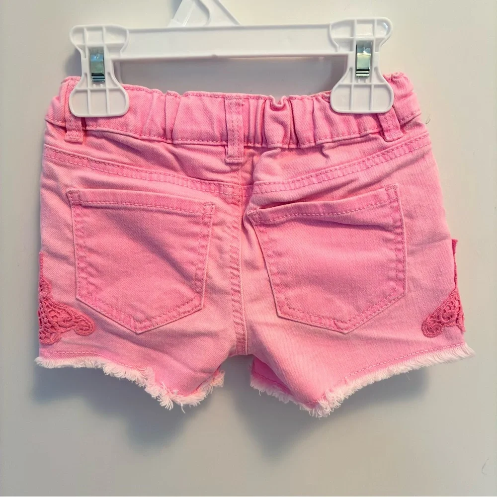 OshKosh B'gosh Toddler Girl's Shorts Pink Denim & Lemon Print Sun Short Size 3T